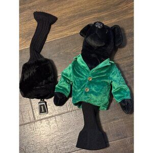 Two Daphne's golf club headcovers Black Lab Green Coat
